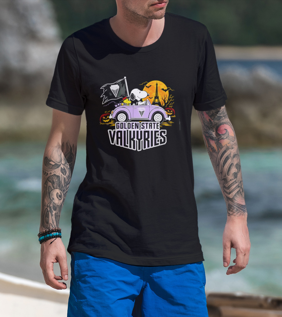 Golden State Valkyries Snoopy Woodstock Halloween Ride T-Shirt