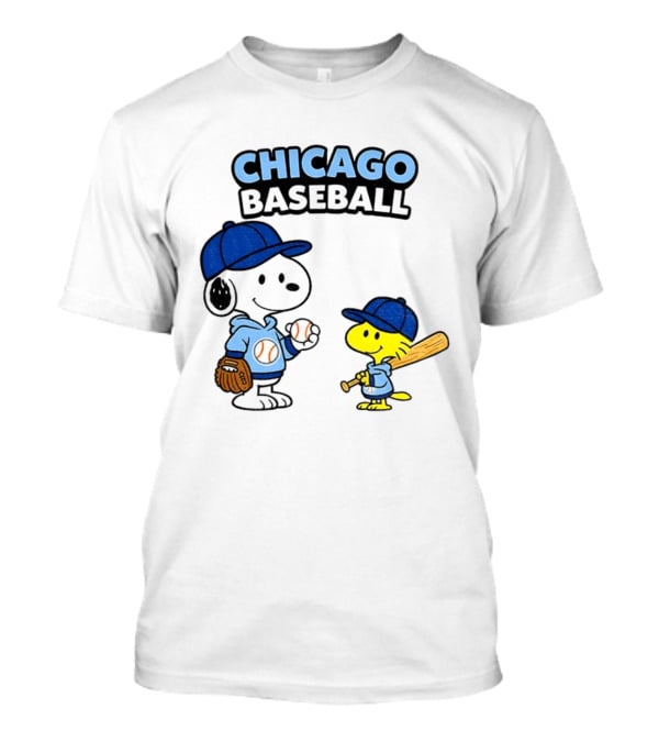 Chicago Cubs Baseball Snoopy Woodstock Peanuts Cartoon MLB T-Shirt