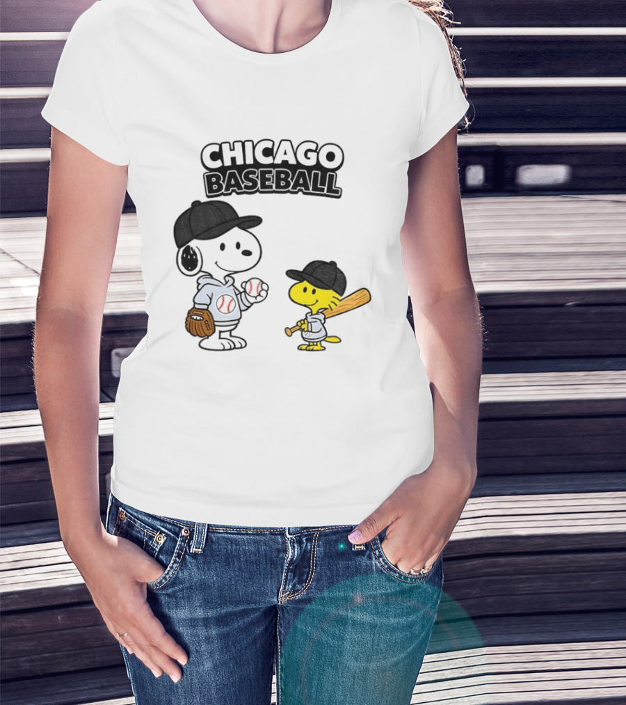 Chicago Baseball Snoopy Woodstock White Sox Peanuts MLB T-Shirt