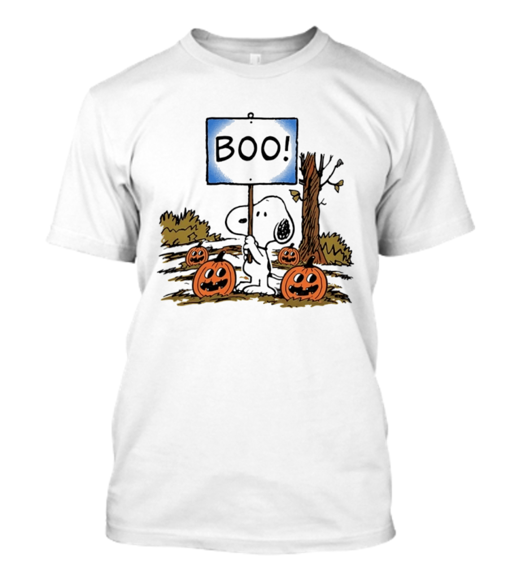 Snoopy Boo Sign Peanuts Halloween Pumpkins T-Shirt