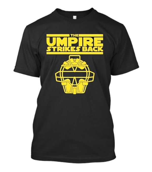 The Umpire Strikes Back Baseball Umpire Mask Retro Yellow T-Shirt