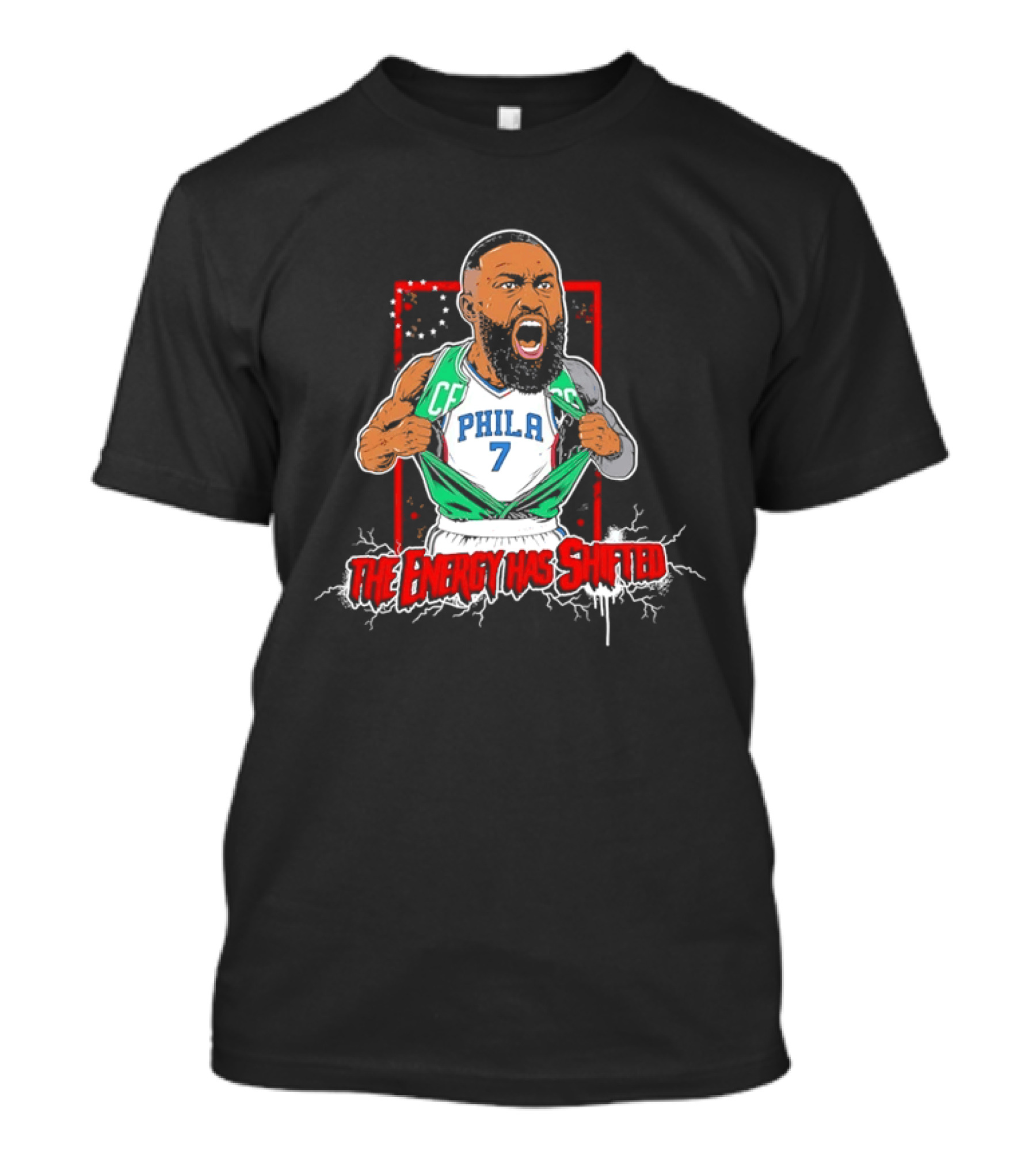 James Harden Philadelphia 76ers The Energy Has Shifted Phila 7 T-Shirt