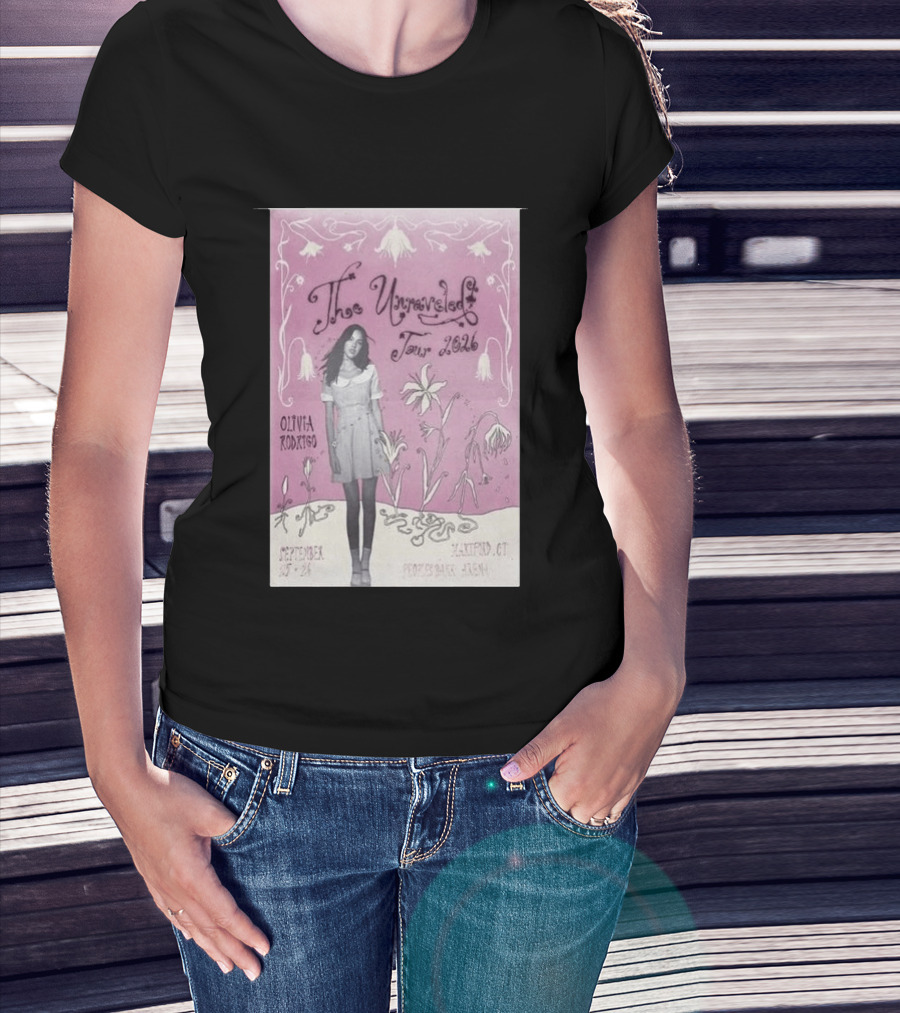 The Unraveled Tour Olivia Rodrigo 2026 Hartford Show September 26 XL Center Floral T-Shirt