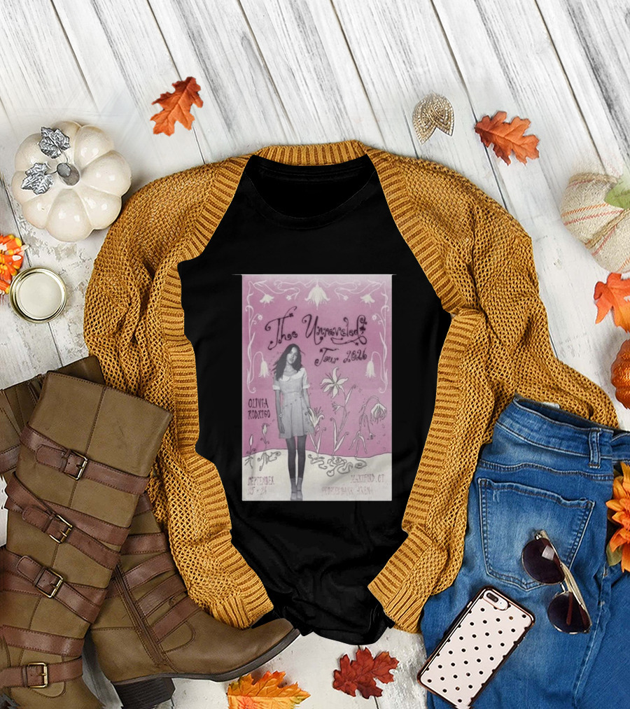 The Unraveled Tour Olivia Rodrigo 2026 Hartford Show September 26 XL Center Floral T-Shirt