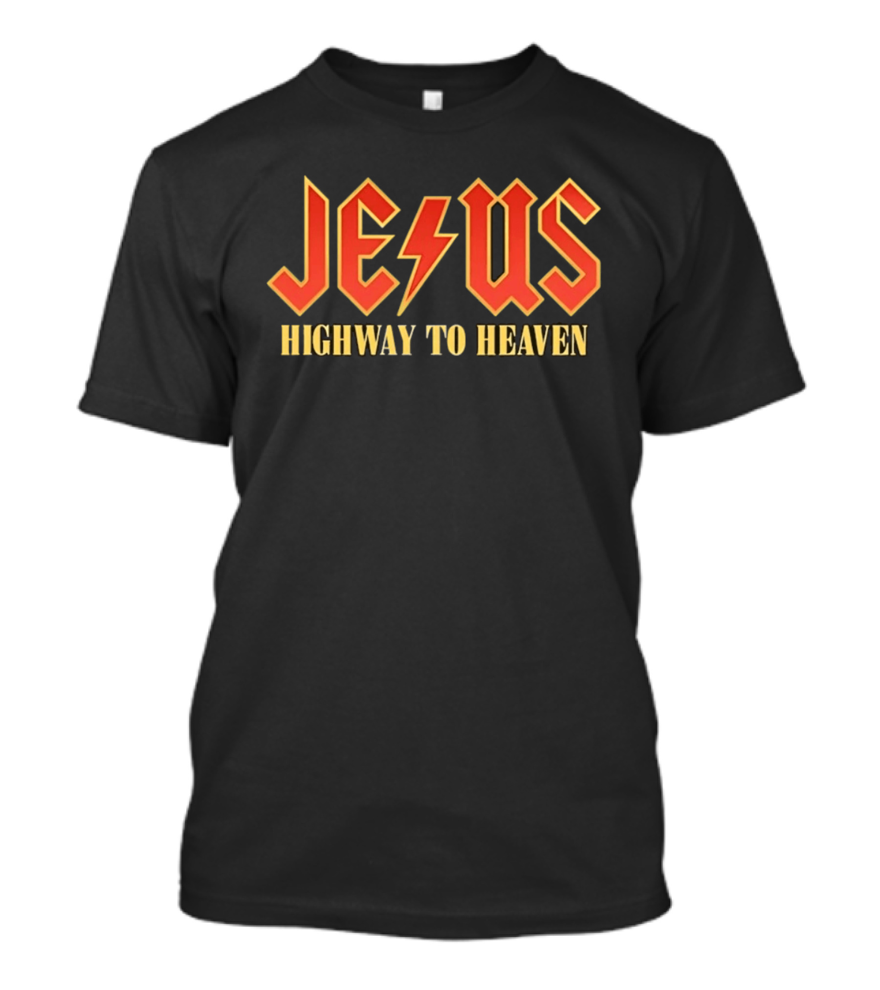 Jesus Highway To Heaven Lightning Bolt Christian Faith T-Shirt