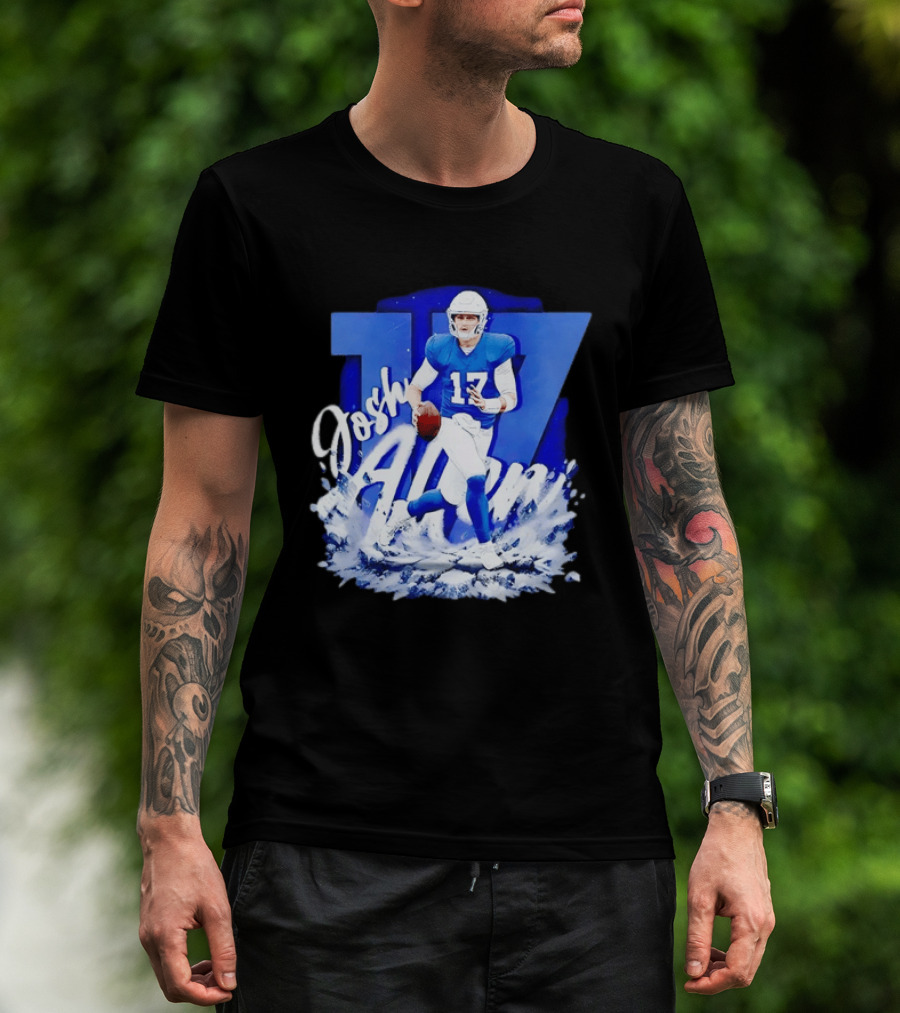 Josh Allen 17 Buffalo Bills Quarterback Snow Wave T-Shirt