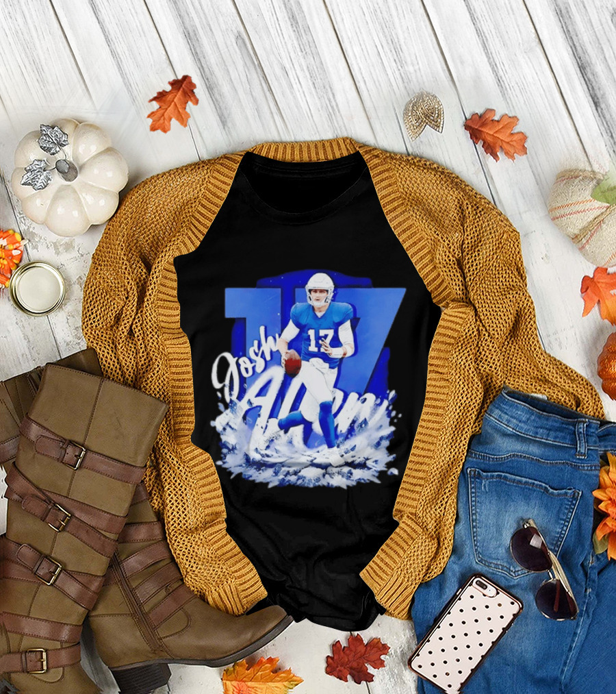 Josh Allen 17 Buffalo Bills Quarterback Snow Wave T-Shirt