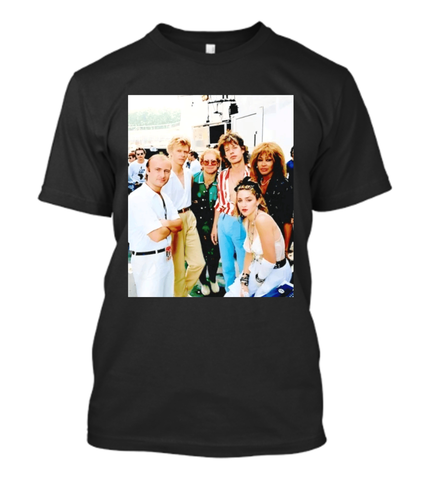 Live Aid Legends Phil Collins Mick Jagger Madonna And Tina Turner T-Shirt
