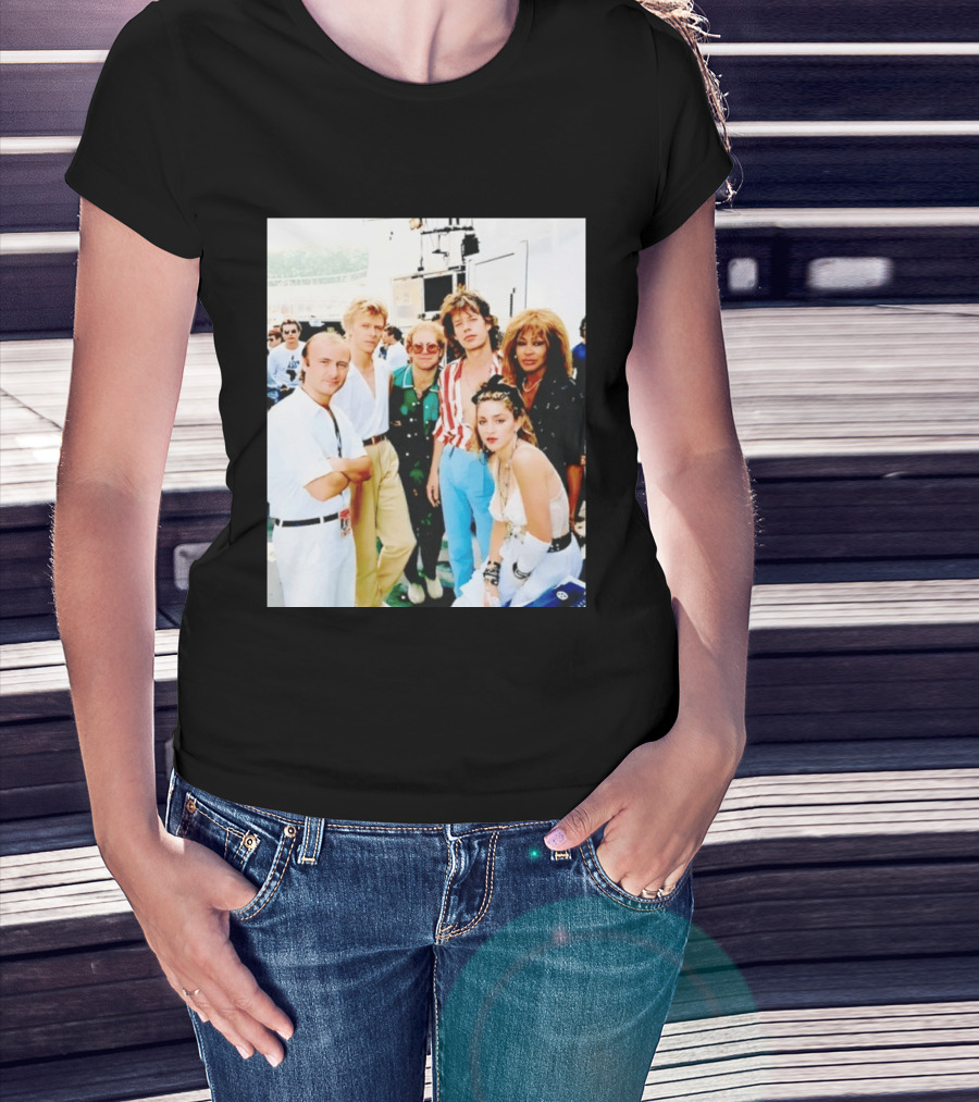 Live Aid Legends Phil Collins Mick Jagger Madonna And Tina Turner T-Shirt