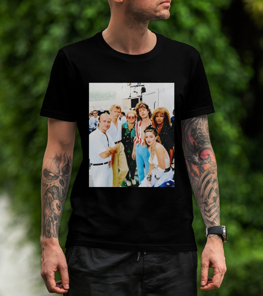 Live Aid Legends Phil Collins Mick Jagger Madonna And Tina Turner T-Shirt