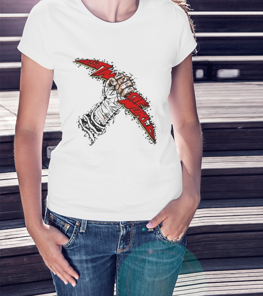 MMA Fighter Fist Power Justin The World Red And Black T-Shirt