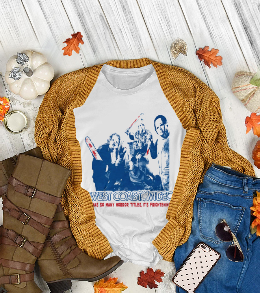West Coast Video Horror It's Frightening Slasher Movie Halloween T-Shirt