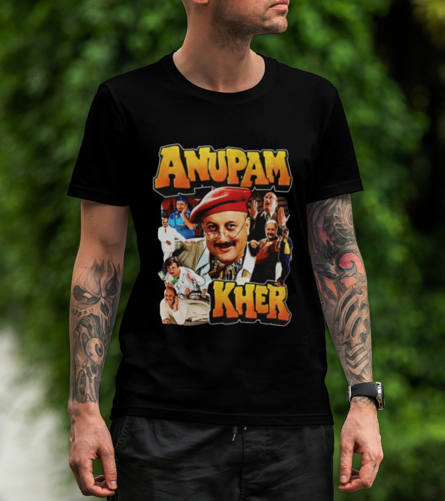 Anupam Kher Iconic Characters Collage T-Shirt