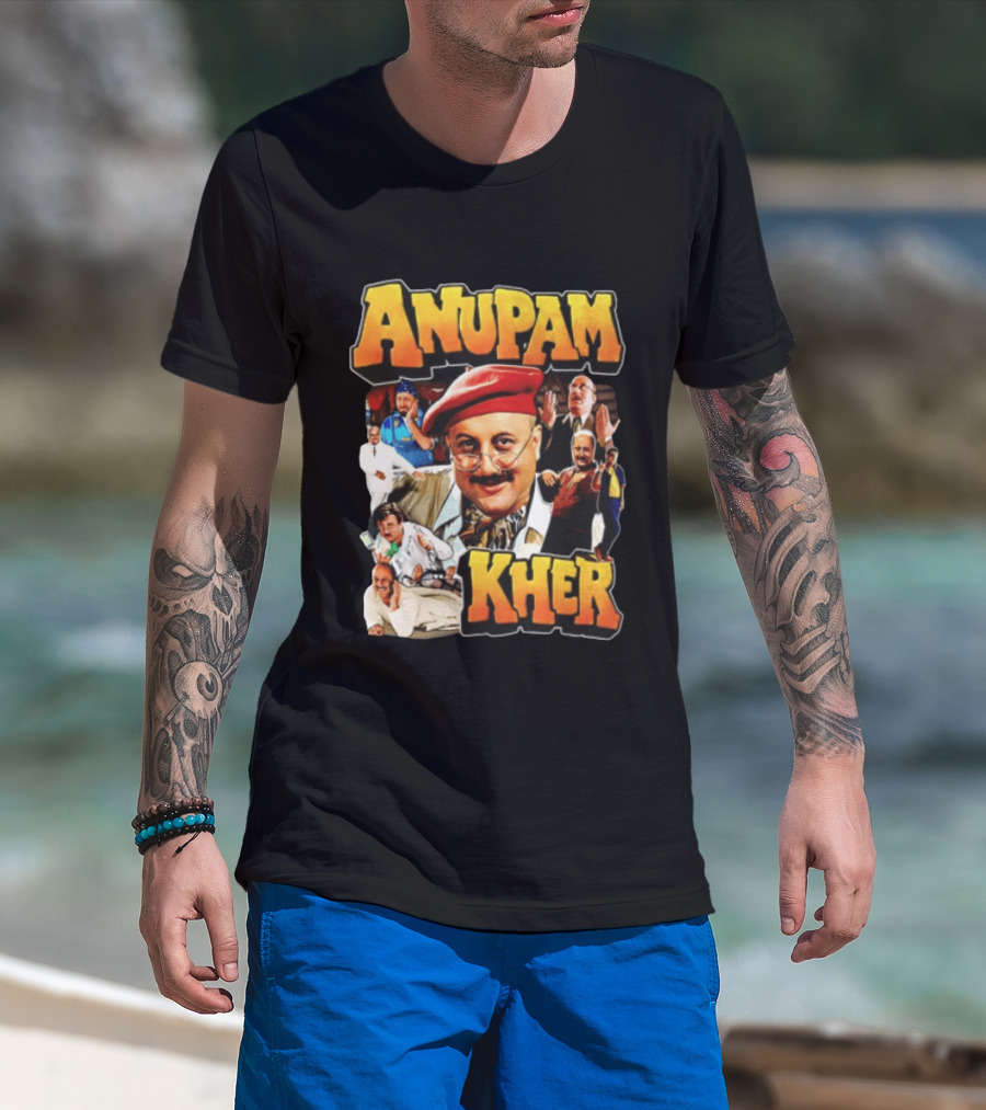 Anupam Kher Iconic Characters Collage T-Shirt