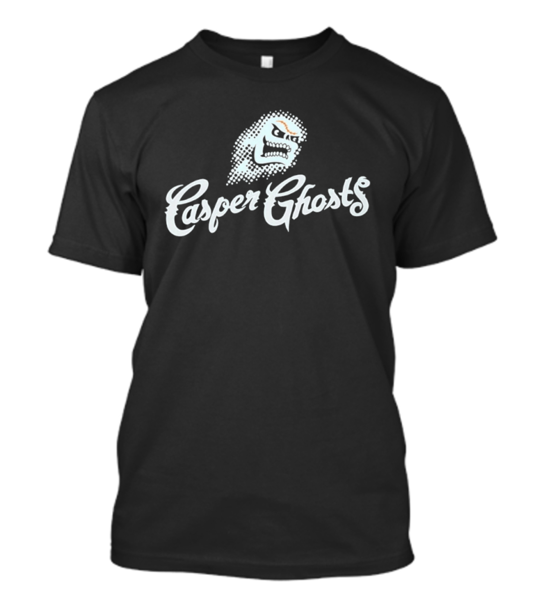 Casper Ghosts Minor League Baseball Team Spooky Logo With Mascot Head T-Shirt