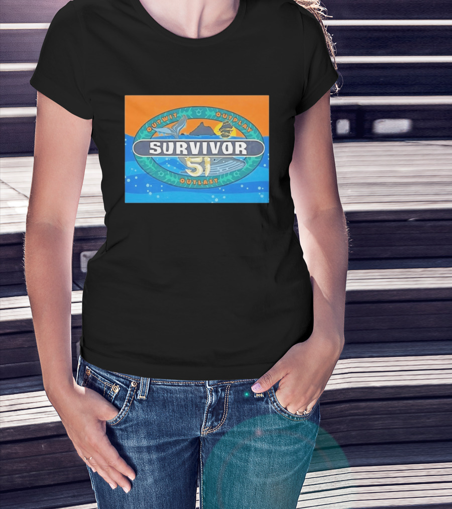 Survivor 51 Outwit Outplay Outlast Whale And Ship Reality TV T-Shirt
