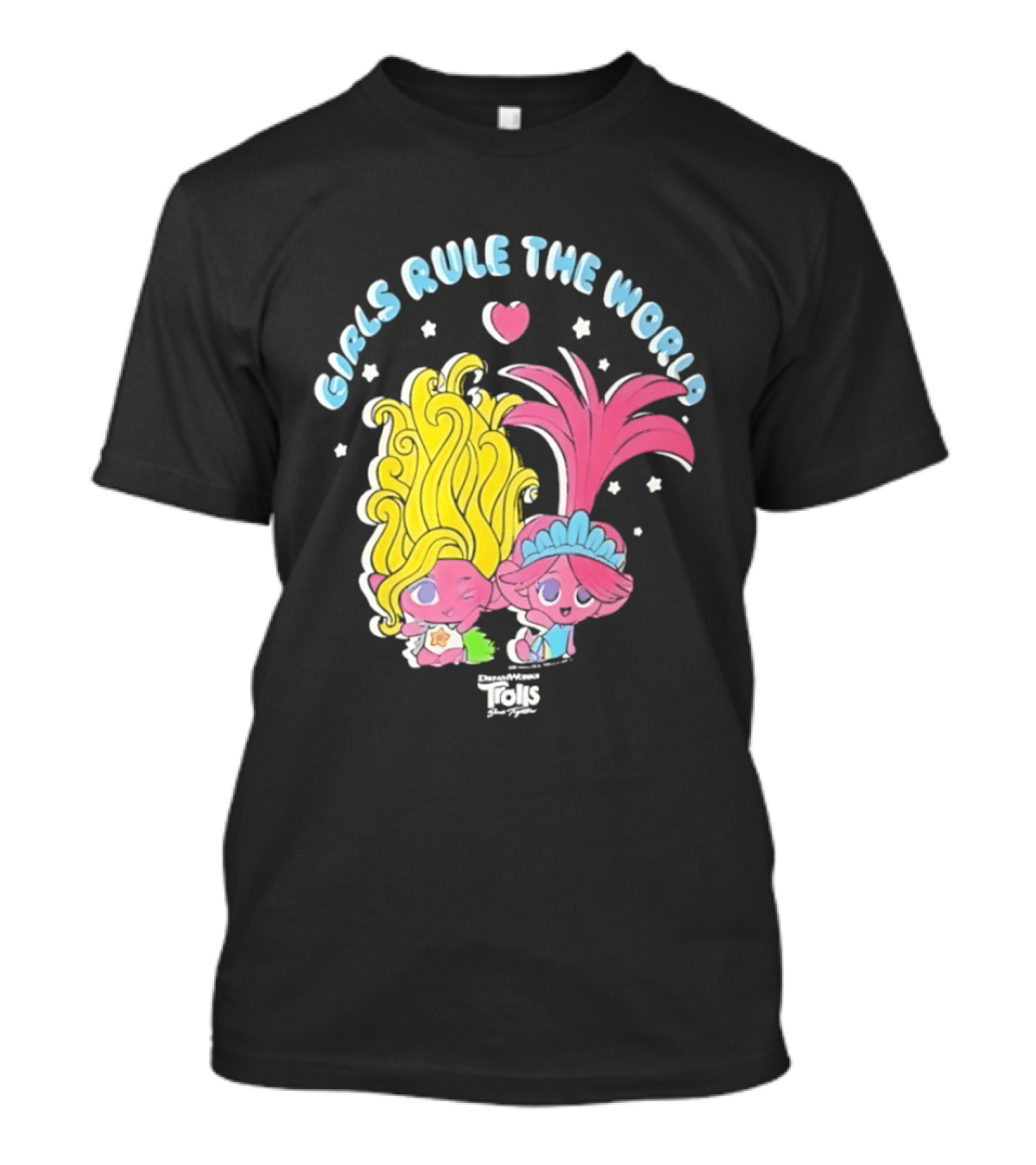 DreamWorks Trolls Band Together Girls Rule The World Bright Colorful T-Shirt