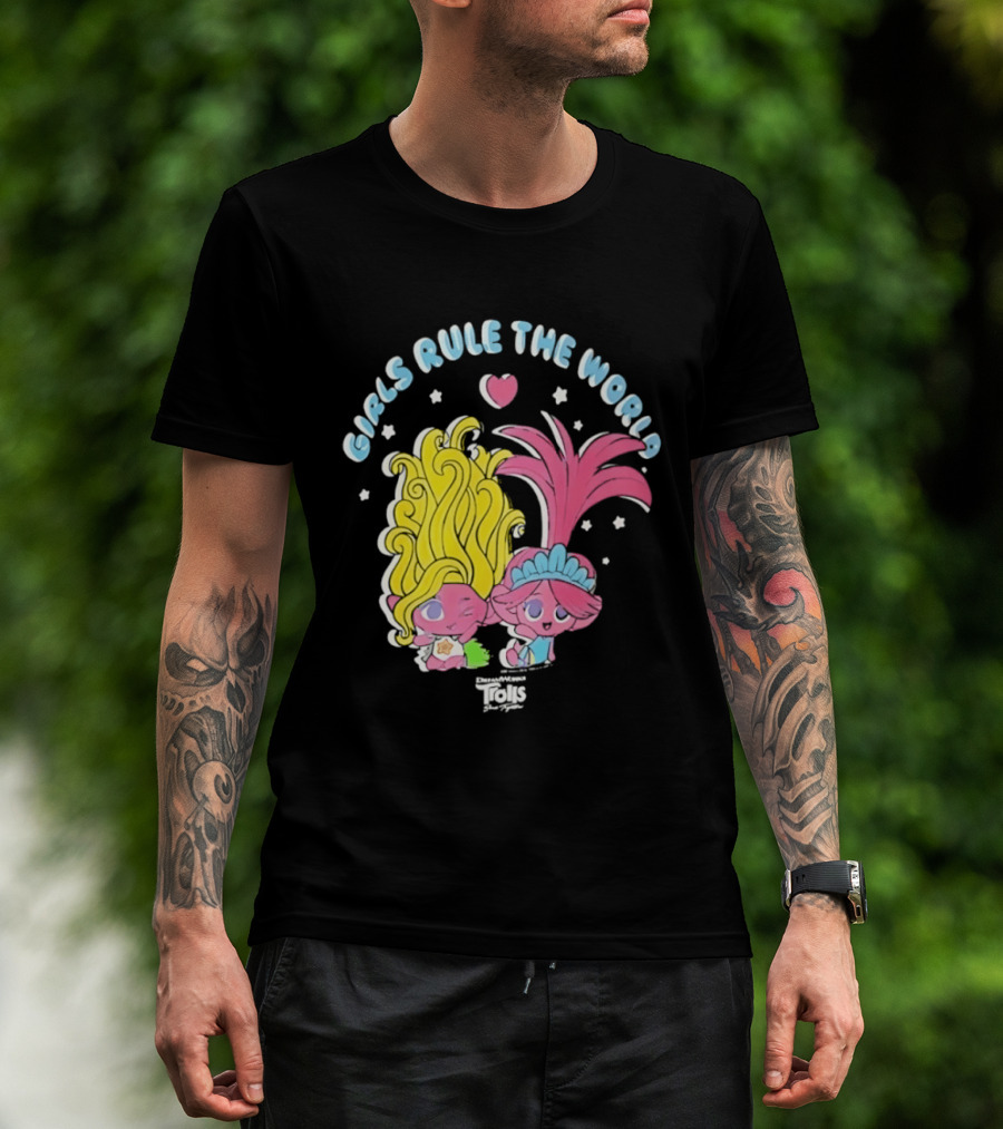 DreamWorks Trolls Band Together Girls Rule The World Bright Colorful T-Shirt
