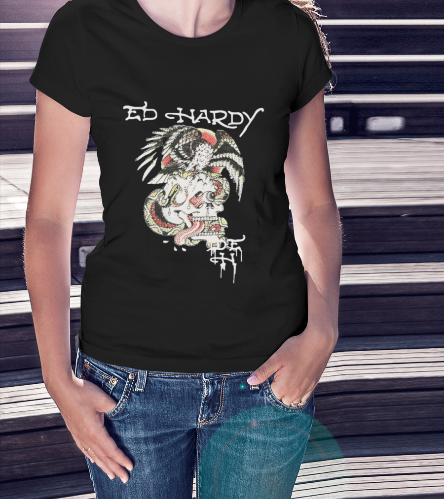 Ed Hardy Skull Eagle Rhinestone Y2K Fashion T-Shirt