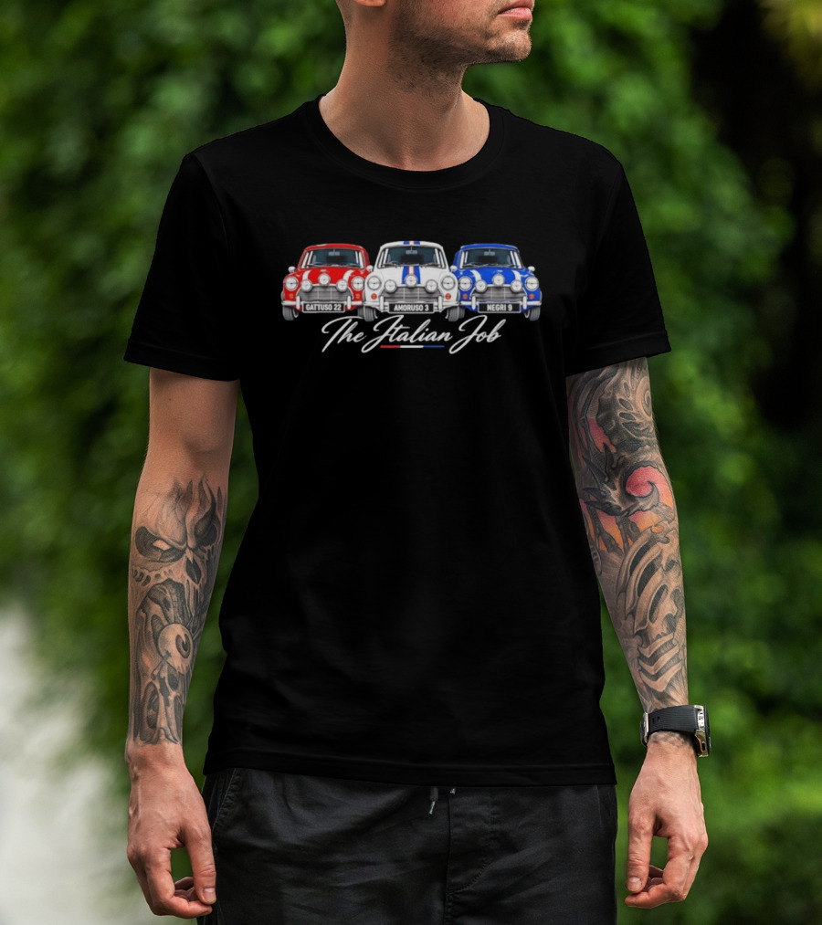 The Italian Job Gattuso 22 Amoruso 3 Negri 9 Mini Cooper Racing T-Shirt