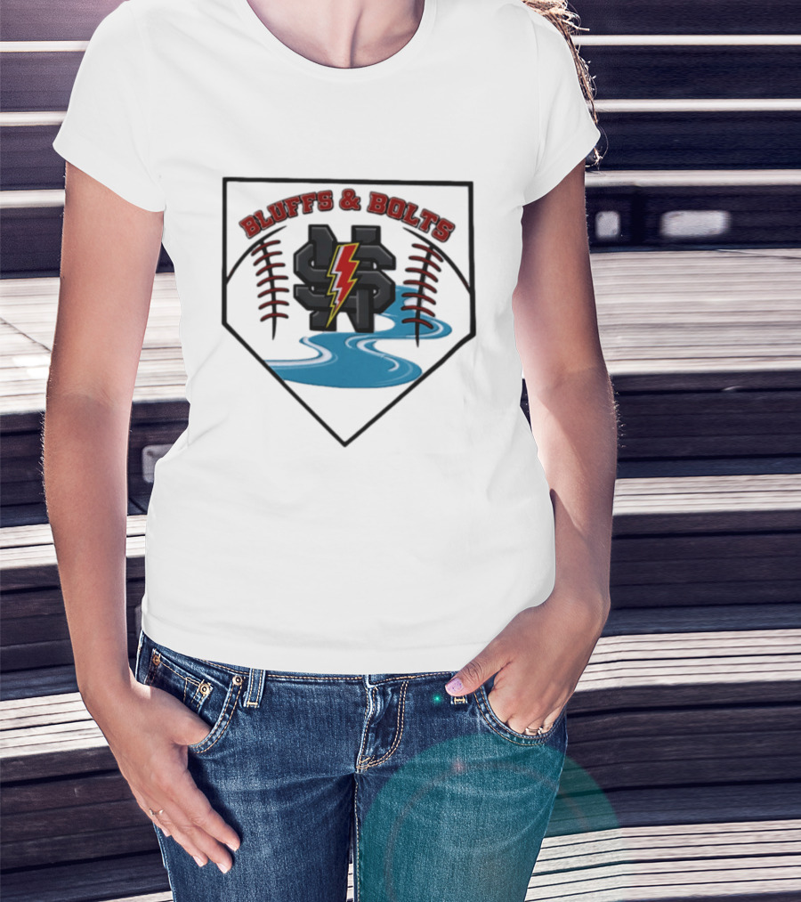 Bluffs And Bolts 2026 Baseball River Lightning T-Shirt