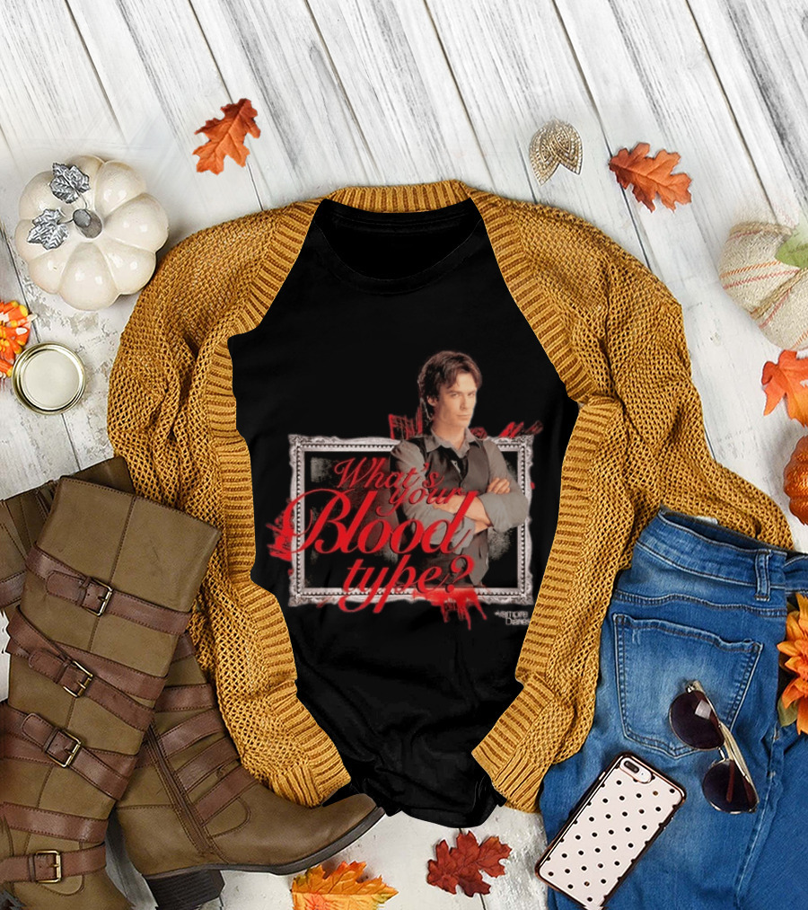 The Vampire Diaries Damon Salvatore What's Your Blood Type Framed T-Shirt