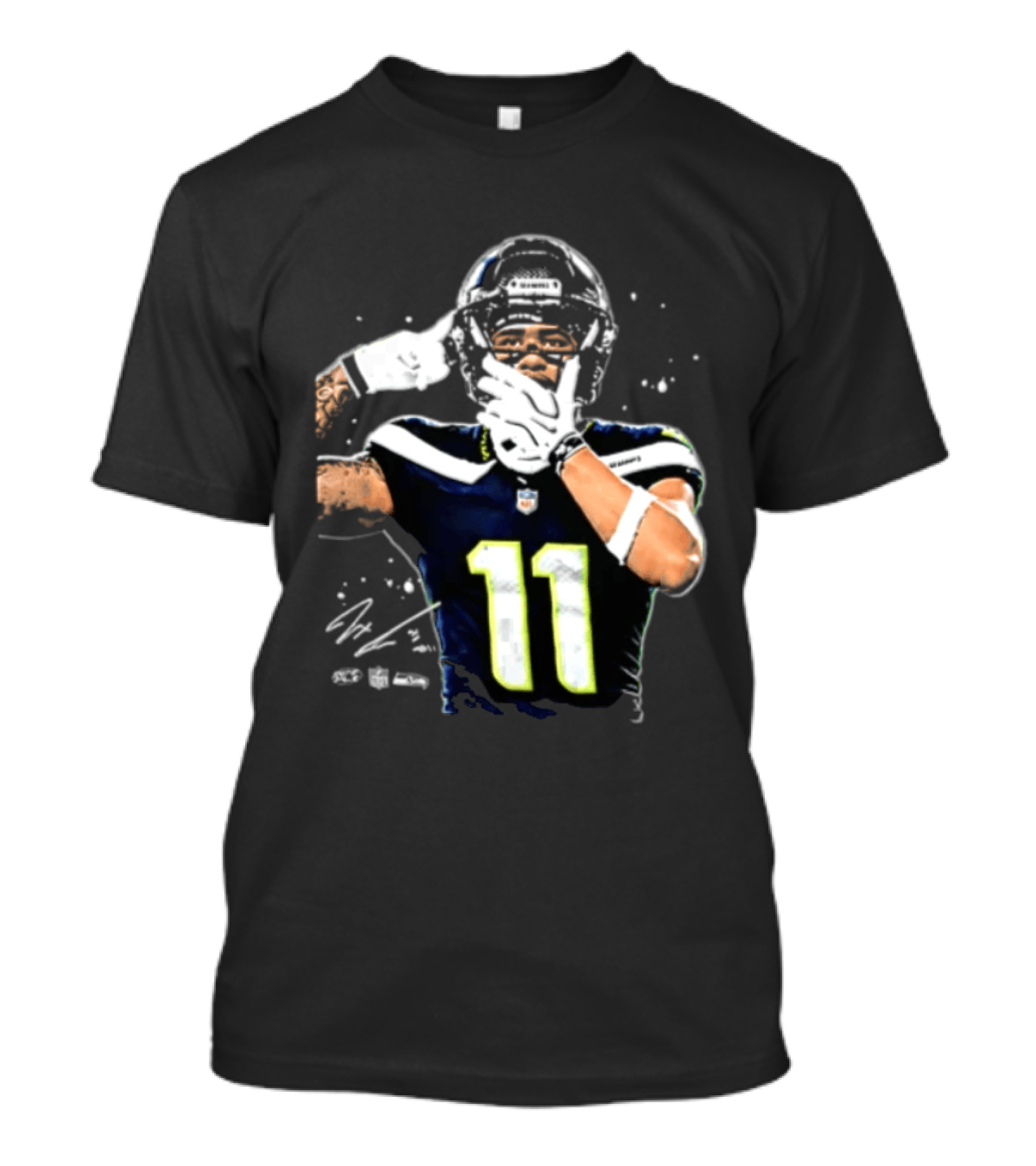 Geno Smith Seattle Seahawks Number 11 Pointing Gesture T-Shirt