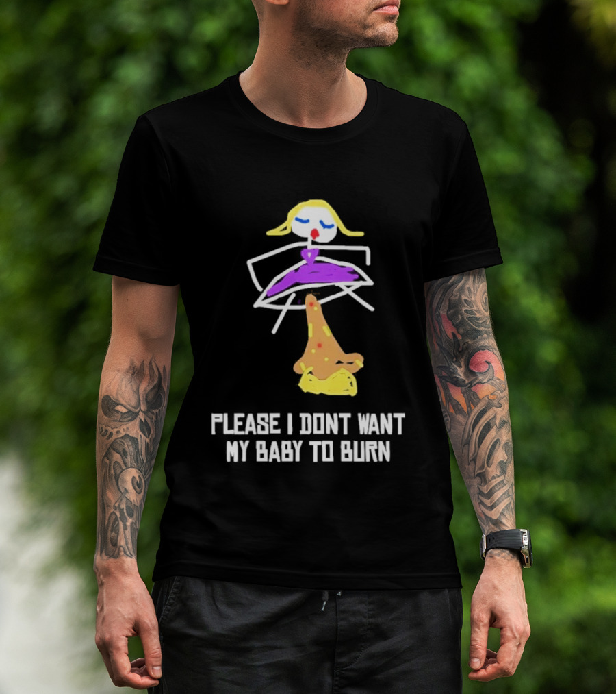 Please I Don't Want My Baby To Burn Internet Meme Pizza Dress Drawing T-Shirt