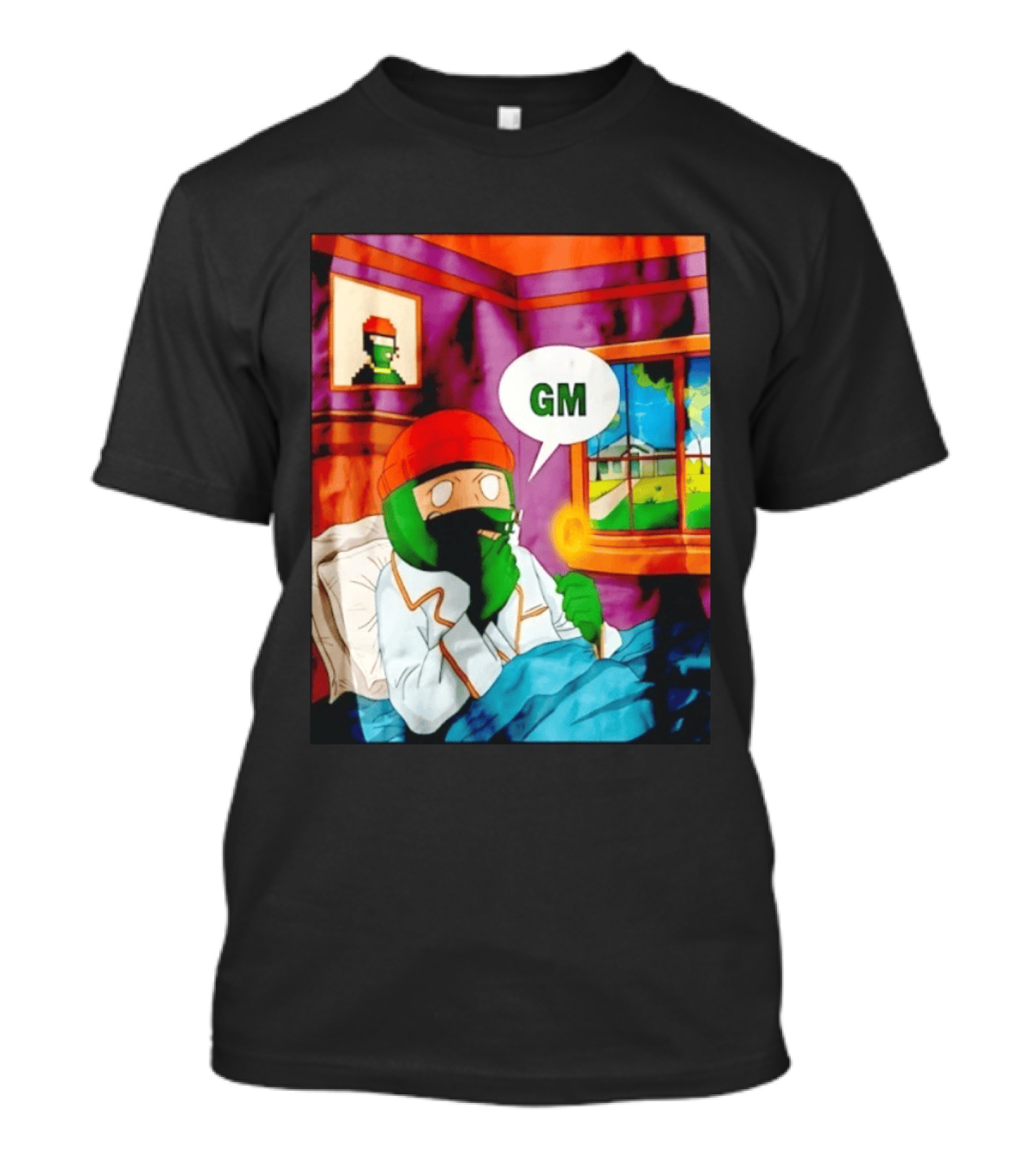 GM Crypto Morning Pepe Bitcoin Meme Blockchain T-Shirt