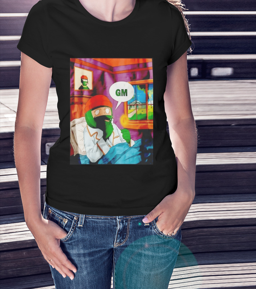 GM Crypto Morning Pepe Bitcoin Meme Blockchain T-Shirt