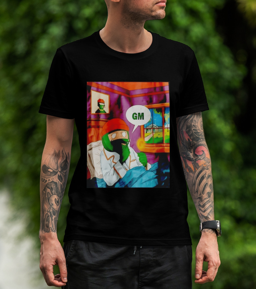 GM Crypto Morning Pepe Bitcoin Meme Blockchain T-Shirt