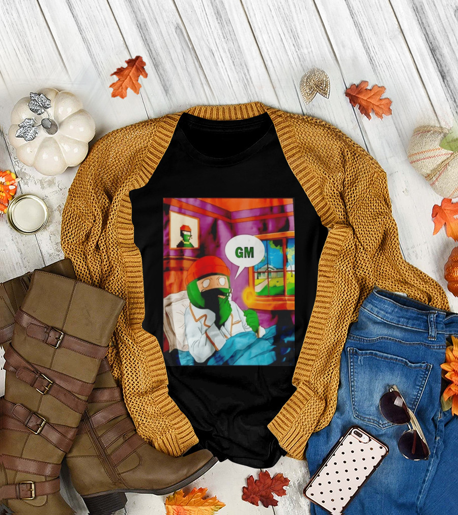 GM Crypto Morning Pepe Bitcoin Meme Blockchain T-Shirt