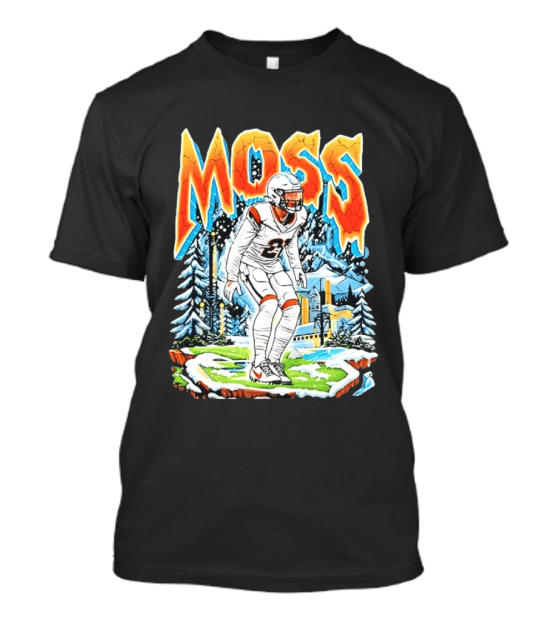 Randy Moss 21 Winter Scene Minnesota Vikings Legend T-Shirt