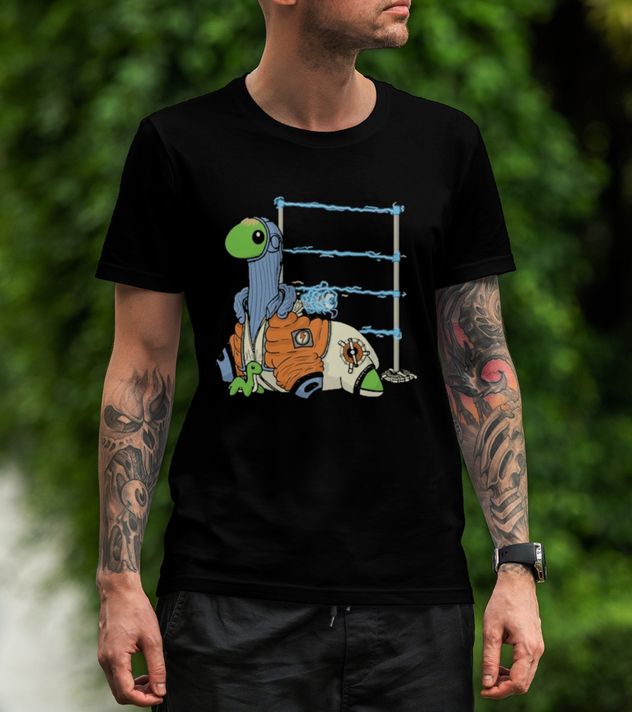 Wattson Nessie Apex Legends Character With Baby Nessie And Fences T-Shirt