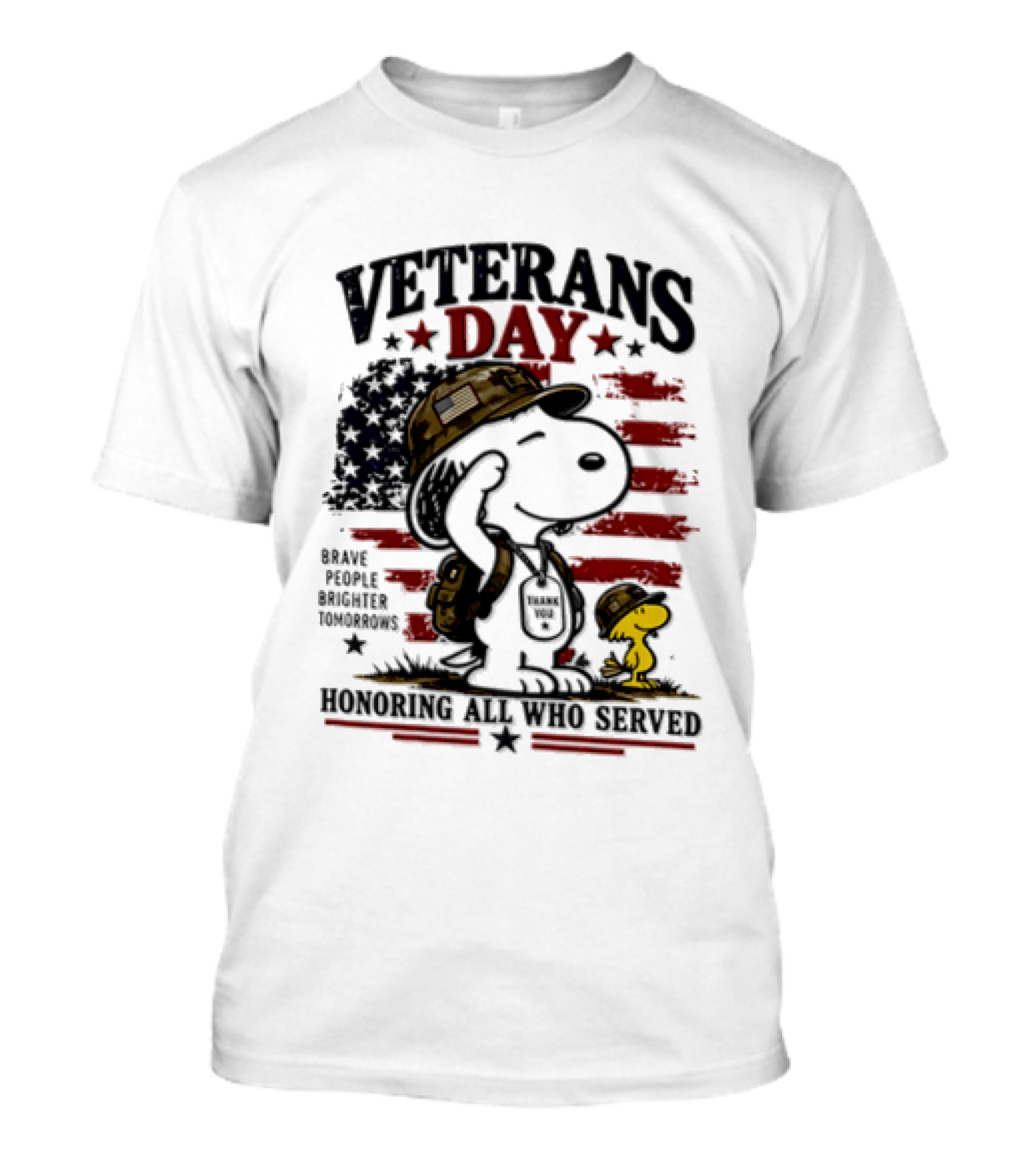 Snoopy Woodstock Veterans Day Some Gave All Peanuts Always Remember T-Shirt