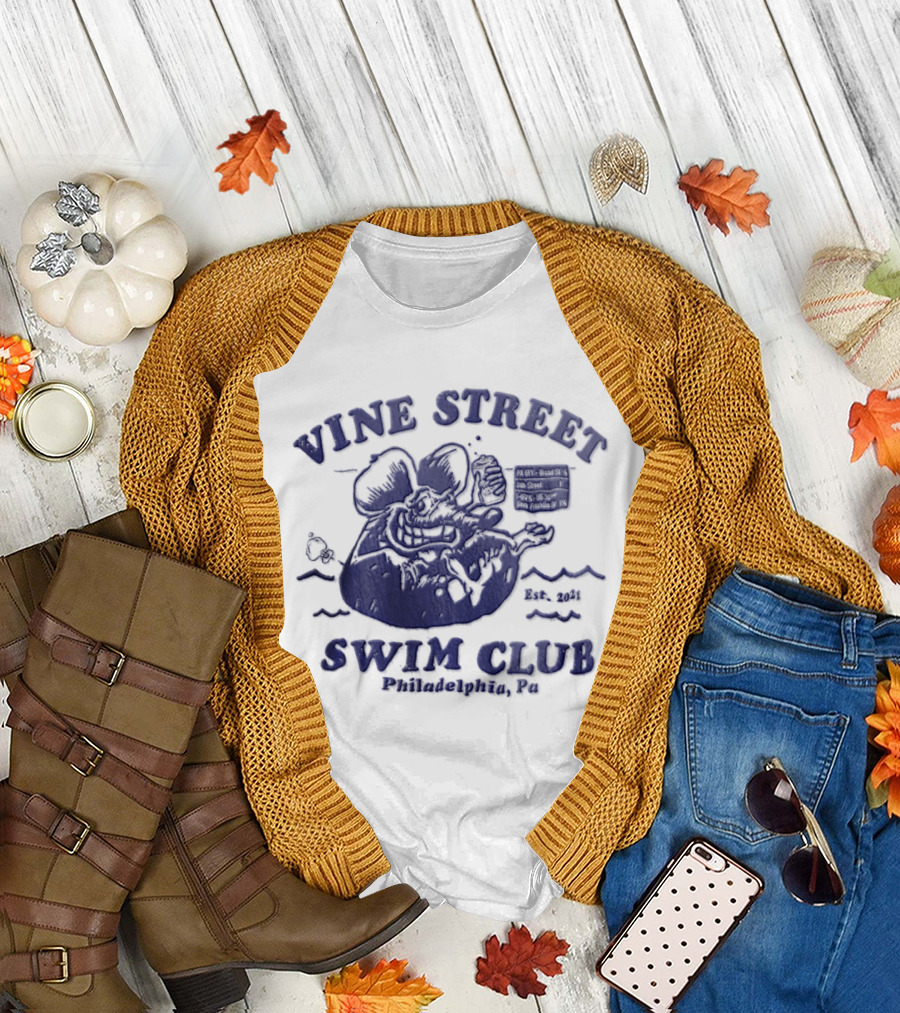 Vine Street Swim Club Philadelphia PA 2021 Rat Floating T-Shirt