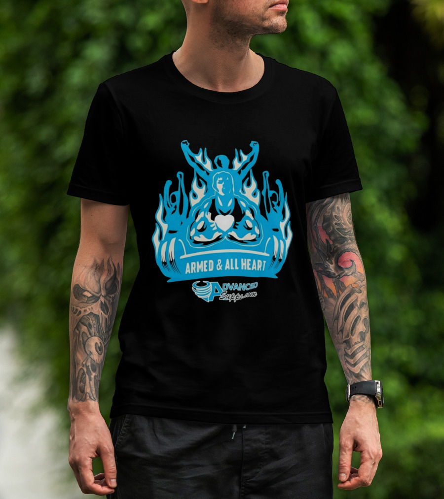 Armed & All Heart Advanced Supps Bodybuilding Fitness Motivation T-Shirt