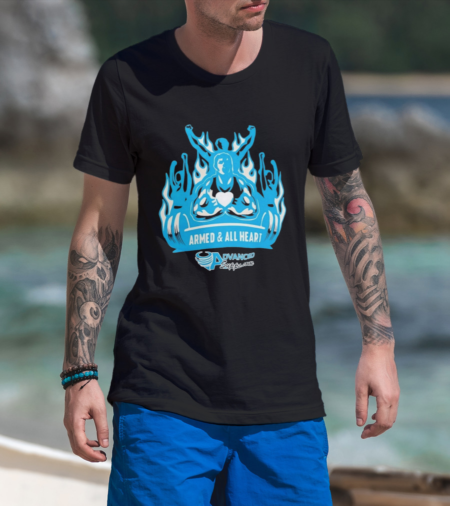 Armed & All Heart Advanced Supps Bodybuilding Fitness Motivation T-Shirt