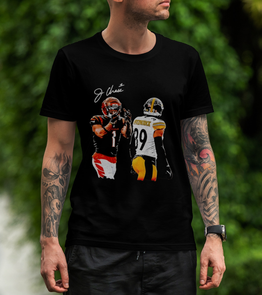 Ja'Marr Chase Vs Minkah Fitzpatrick Cincinnati Bengals Pittsburgh Steelers Football Matchup T-Shirt