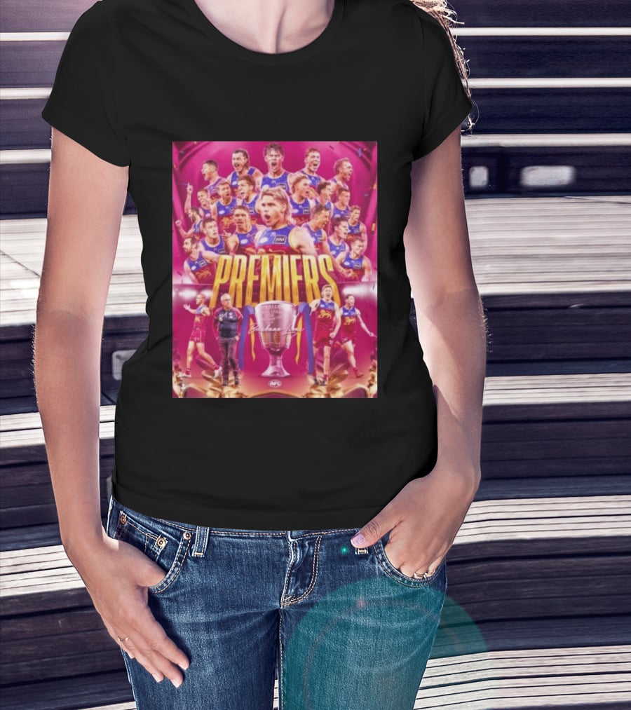 Brisbane Lions AFL 2026 Premiers Premiership Cup Celebration T-Shirt
