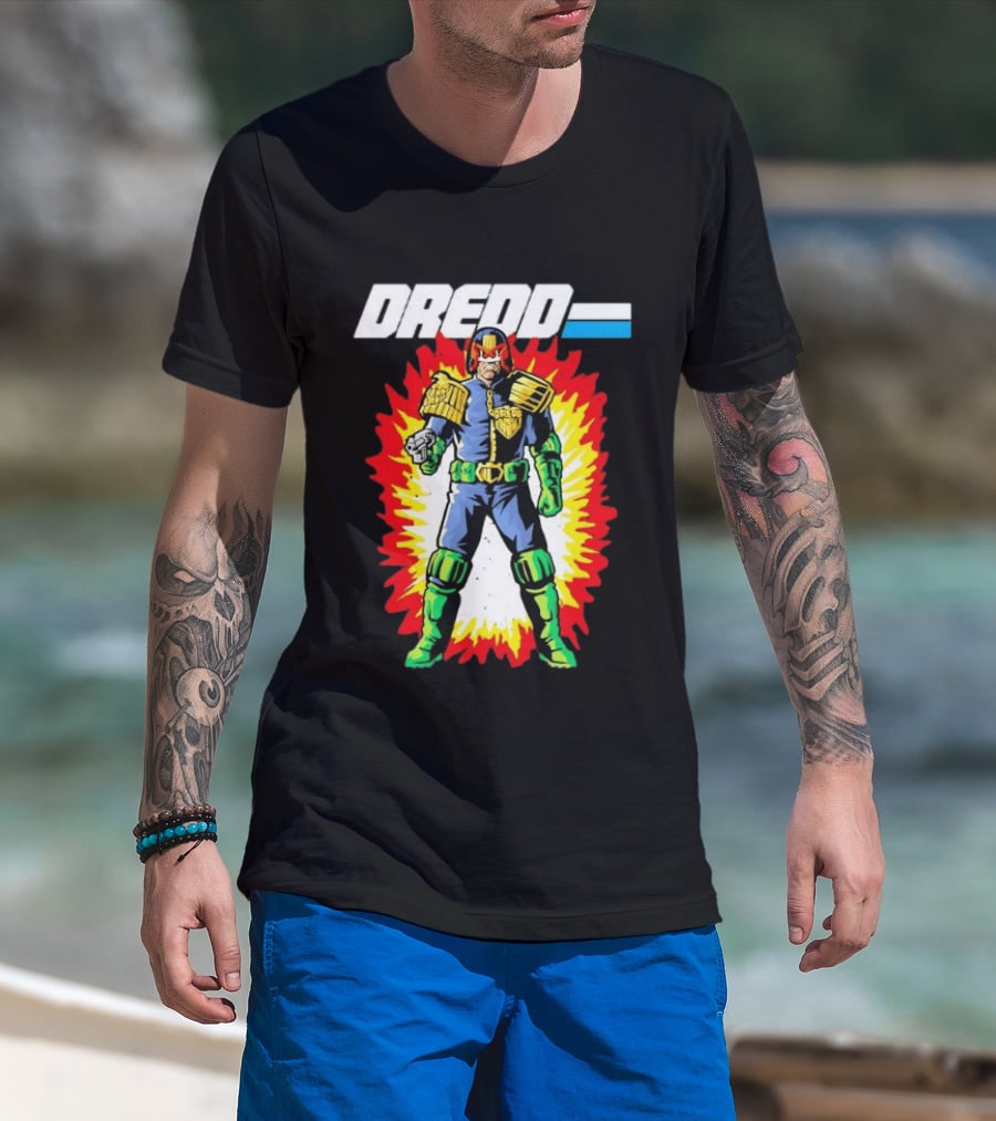 Judge Dredd 2000 AD Comic Sci Fi Hero Burst T-Shirt