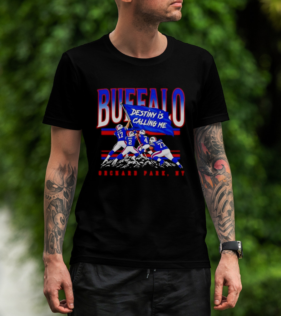 Buffalo Destiny Is Calling Me Allen Bass Cook Dawkins Orchard Park NY T-Shirt