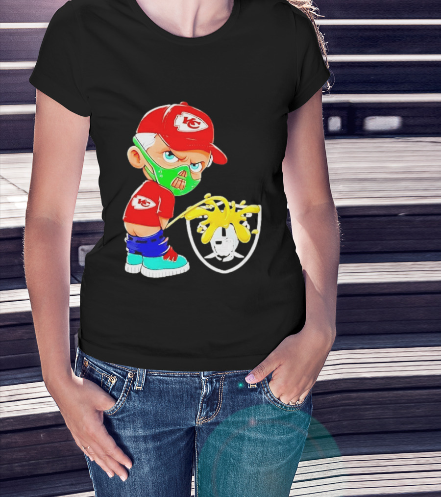 Kansas City Chiefs Fan Cartoon Rivalry With Las Vegas Raiders T-Shirt
