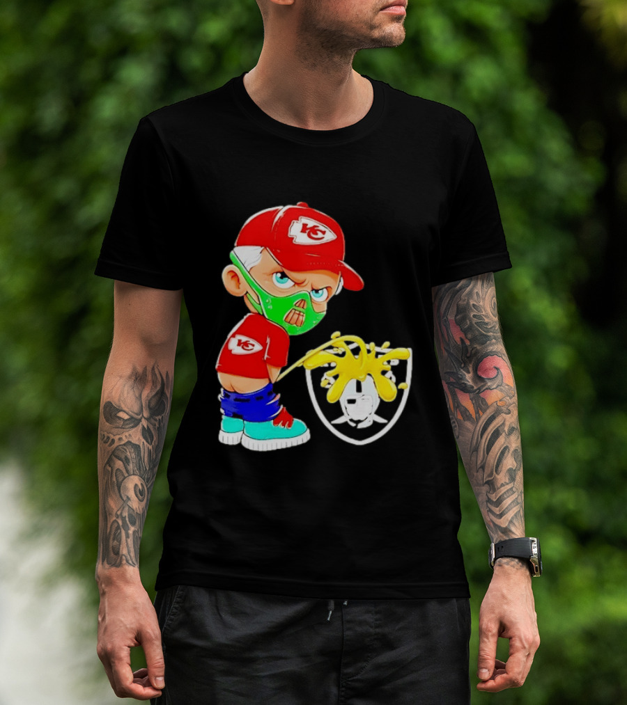 Kansas City Chiefs Fan Cartoon Rivalry With Las Vegas Raiders T-Shirt
