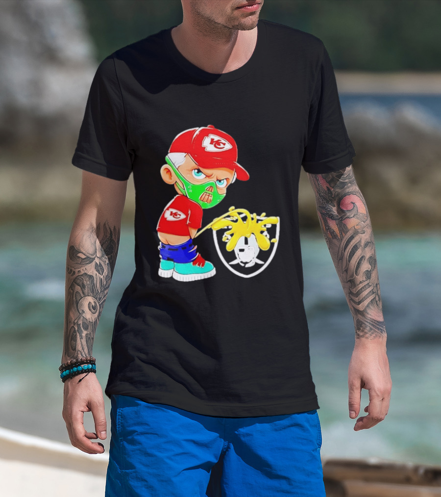 Kansas City Chiefs Fan Cartoon Rivalry With Las Vegas Raiders T-Shirt
