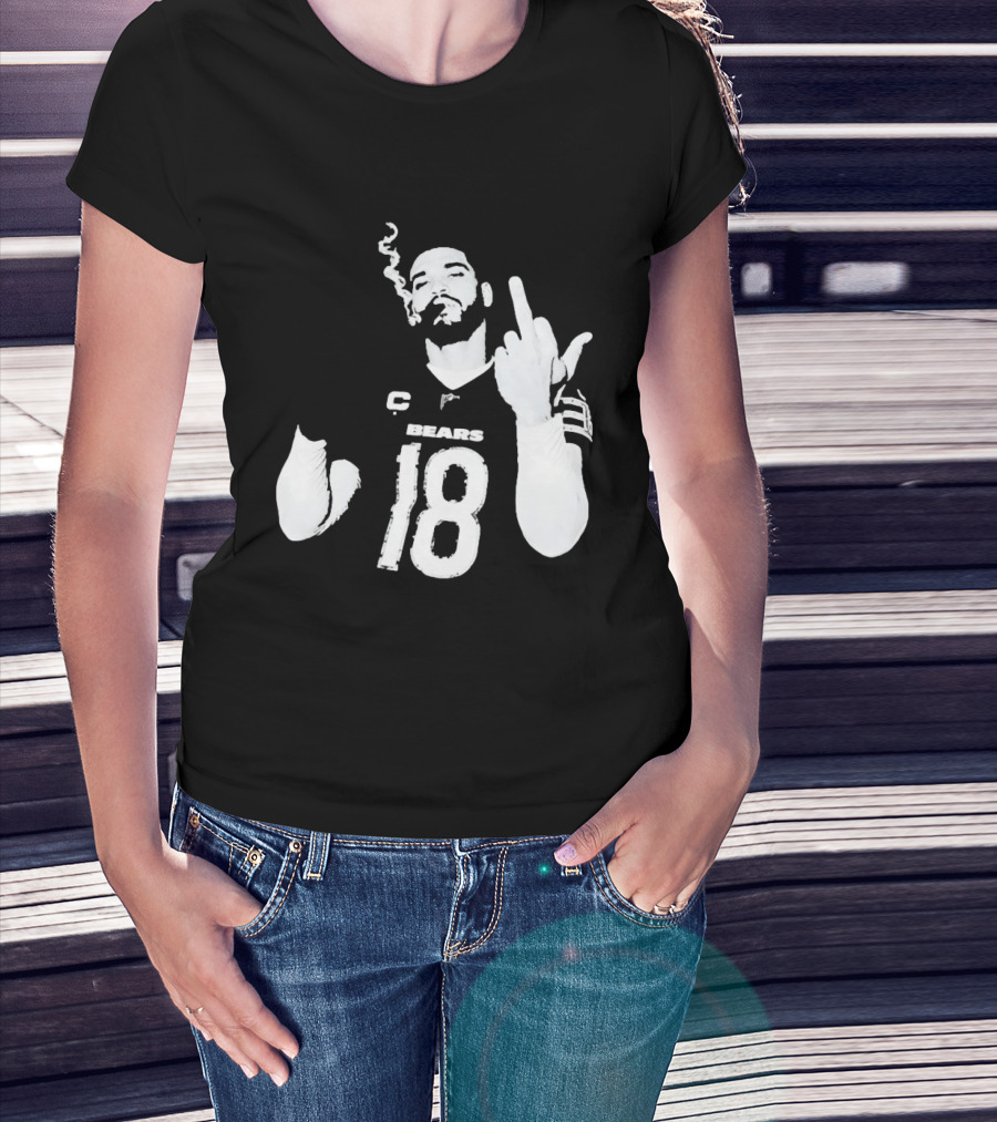 Chicago Bears 18 Player Cigar Beer Gesture Sports Fan T-Shirt