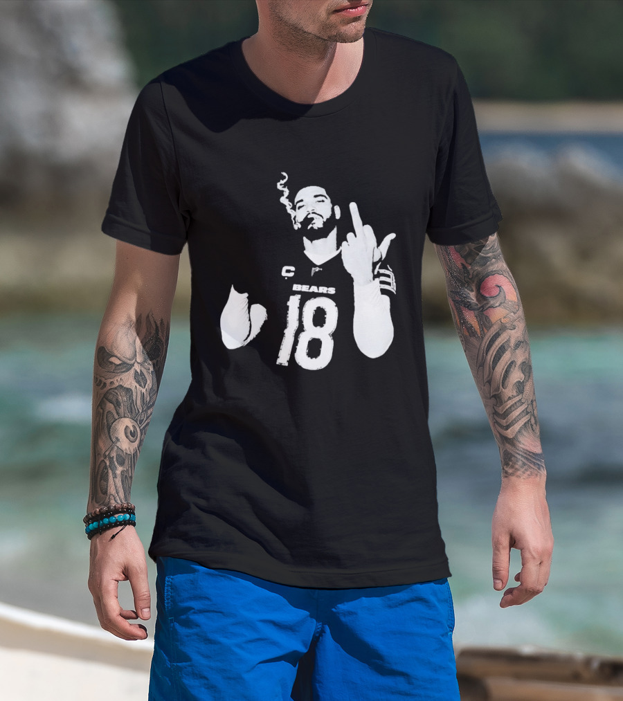 Chicago Bears 18 Player Cigar Beer Gesture Sports Fan T-Shirt