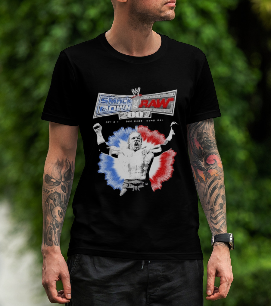 WWE SmackDown Vs Raw 2007 Video Game Soundtrack Fighter Triumph In Blue And Red T-Shirt