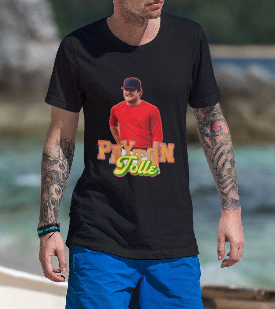 Payton Tolle Smiling Wearing Red With Baseball Cap T-Shirt