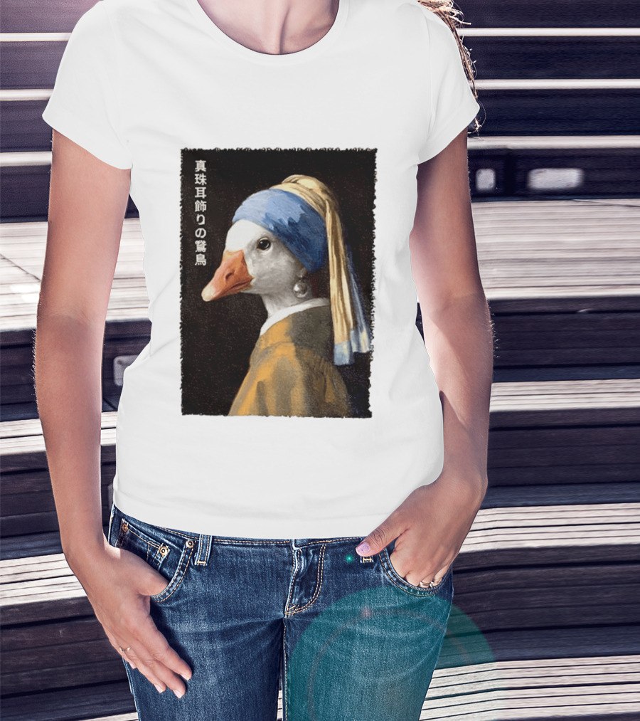 Goose With A Pearl Earring Meme Japanese T-Shirt